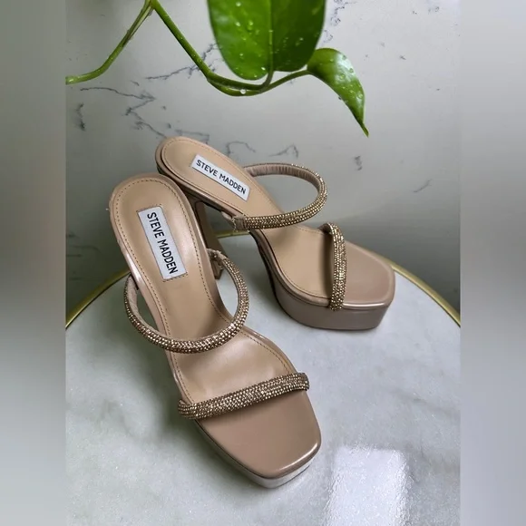 Steve Madden Zayne Nude/Tan Platform Heels Size 7 - Picture 1 of 7